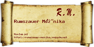 Rumszauer Mónika névjegykártya
