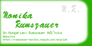 monika rumszauer business card